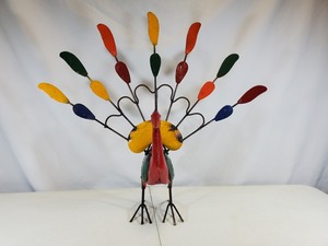 New Handmade Recycled Metal Peacock