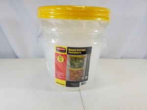 New Rubbermaid Commercial 3 Pack of Round Storeage Containers