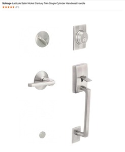 Schlage Latitude Single Cylinder Handleset Handle, Bed & Bath Knobs & Keyed Entry Door Set. See Pictures