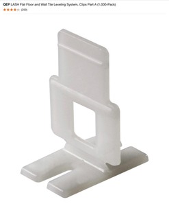 QEP LASH Flat Floor and Wall Tile Leveling System, Clips Part A (1,000-Pack), 100-pack of Tack Strips & (300-Pack) of Cruved Tile Clips. See Pictures