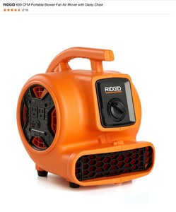 RIDGID 600 CFM Portable Blower Fan Air Mover with Daisy Chain. See Pictures