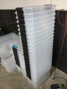 Sterilite 30 Qt. Latch Storage Box & Other Sized Sterlite Totes Various Sizes & Conditions. See Pictures