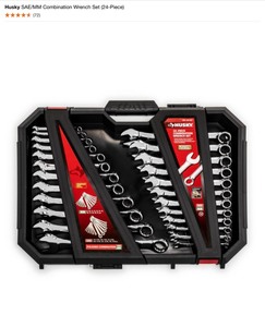 Husky SAEMM Combination Wrench Set (24-Piece), Fractional Caliper, 12 in. Wrench and � in. Torque Wrench. See Pictures