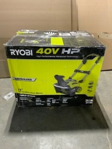RYOBI 40V HP Brushless 21 in. Cordless Single Stage Snow Thrower with (2) 5.0 Ah Batteries. See Pictures