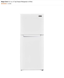 Magic Chef 10.1 cu. ft. Top Freezer Refrigerator in White. See Pictures