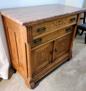 lot 106 image: Marble Topped Cabinet