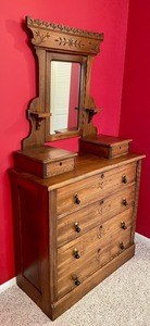 lot 8 image: Victorian Eastlake Dresser with Mirror