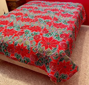 lot 241 image: Queen Holiday Themed Quilt and More
