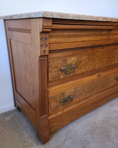 lot 109 image: Vintage Marble Topped Dresser