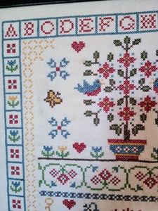 lot 117 image: Framed Needlepoint Sampler
