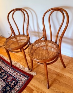 lot 135 image: Pair of Vintage Cane Chairs