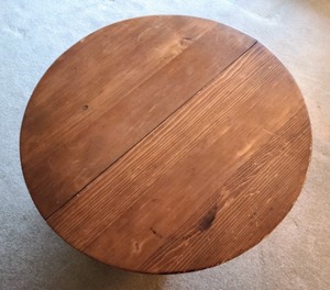 lot 137 image: Vintage Round Wood Coffee Table