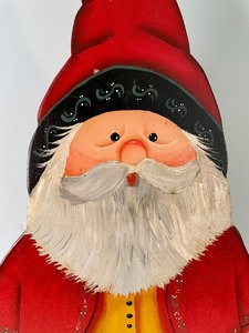 lot 36 image: Painted Wood Cut Out Elf or Gnome Figurine