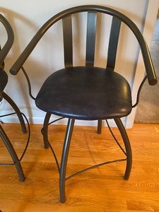 lot 80 image: Set of Four Metal Frame Barstools
