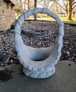 lot 273 image: Cement Basket Planter