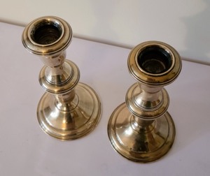 lot 296 image: Sterling Silver Candleholders