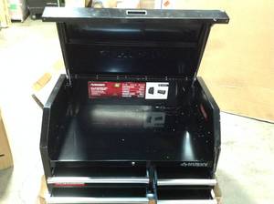 Husky 41 in. x 24.5 in D 16-Drawer Gloss Black Tool Chest and Cabinet Combo Slilghly Damaged See Pictures