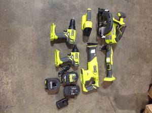 Lot of RYOBI Tools Various Models and Conditions Chargers Included See Pictures