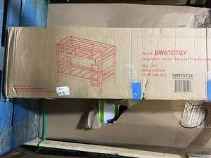 Walker Edison Furniture Company Solid Wood Twin over Twin Bunk Bed - Grey Customer Returns See Pictures