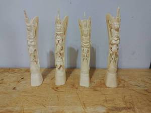 lot 26 image: Four Hand Carved Figures