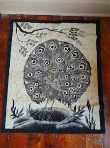 lot 57 image: Batik Peacock Textile Art