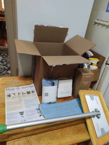 lot 184 image: Collection of Cleaning Supplies Including Norwex Mop & Grove Supplies