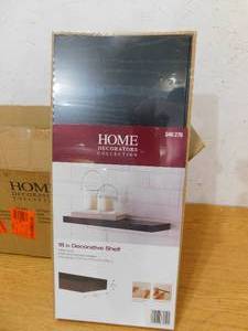 lot 64 image: (4) Home Decorators Collection Slim Line 1-Piece 8 in. D x 18 in. L x 1-14 in. H MDF Black Floating Shelf