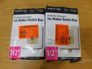 lot 67 image: (2) Tectite 12 in. Brass Push-to-Connect Ice Maker Outlet Box
