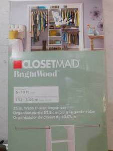 lot 94 image: ClosetMaid BrightWood 5-ft to 10-ft W x 6.85-ft H White Wood Closet Kit