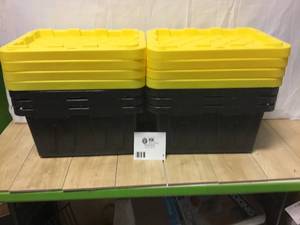 lot 8 image: 5 Gal. Heavy Duty Storage Bin (4-Pack) Customer Returns See Pictures