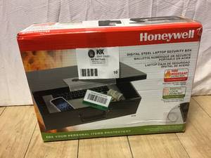 lot 10 image: Honeywell 0.48 cu. ft. Fire Resistant Steel Laptop Security Box with Programmable Digital Lock Customer Returns See Pictures
