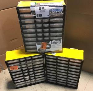 lot 28 image: Lot of TAFCO Product 40-Compartment Small Parts Organizer, one is dmaged see pictures Customer Returns See Pictures