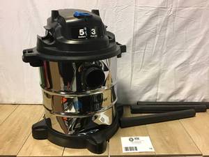lot 16 image: VacMaster Stainless Steel WetDry Vacuum Cleaner  65 CFM, 5-Gal., 3 HP, Model# VOC507S Customer Returns See Pictures