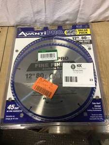 lot 23 image: Avanti Pro 12 in. x 80-Tooth Fine Finish Circular Saw Blade (2-Pack) Customer Returns See Pictures