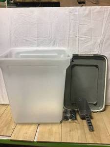 lot 43 image: 69 Qt. Airtight Pet Food Container in Chrome Customer Returns See Pictures