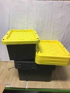 lot 47 image: 5 Gal. Heavy Duty Storage Bin (4-Pack) Customer Returns See Pictures