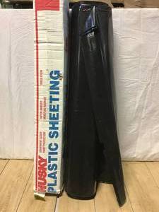 lot 50 image: HUSKY 10 ft. x 50 ft. Black 6 mil Plastic Sheeting Customer Returns See Pictures
