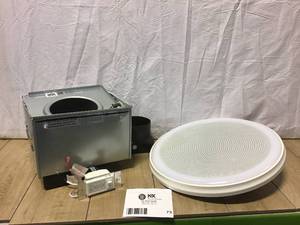 lot 73 image: Homewerks Worldwide 110 CFM Ceiling Mount Bathroom Exhaust Fan with Bluetooth Speakers and LED Light Customer Returns See Pictures