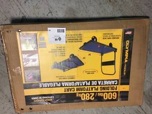 lot 80 image: Olympia Tools 600-lb Capacity Heavy Duty Folding Platform Truck, 85-182 Customer Returns See Pictures