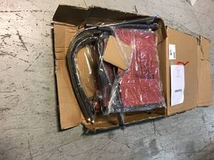 lot 91 image: StyleWell Mix and Match Stationary Stackable Steel Split Back Sling Outdoor Patio Dining Chair in Conley Chili Red (2-Pack) Customer Returns See Pictures