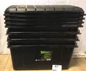 lot 88 image: IRIS 82 Qt. Remington Weather Tight Store-It-All Storage Bin in Black Customer Returns See Pictures