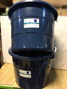 lot 10 image: HOMZ 18 gal. Rope Handle Tub Storage Tote in Blue (2-Pack) Customer Returns See Pictures