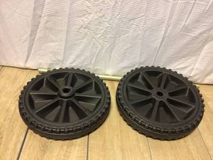 lot 14 image: Toter Replacement Wheel Kit for 96 Gal. Two Wheel Trash Can Customer Returns See Pictures