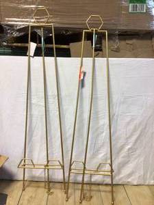 lot 18 image: 40 in. Gold Metal Foldable Floor Easel Customer Returns See Pictures