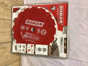 lot 20 image: DIABLO PERGOBlade 12 in. x 16-Tooth Polycrystalline Diamond (PCD) Tipped Ultimate Flooring Circular Saw Blade Customer Returns See Pictures