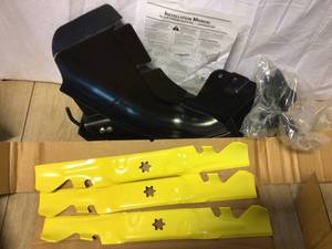 lot 41 image: Cub Cadet Original Equipment Xtreme 54 in. Mulching Kit with Blades for Lawn Tractors and Zero Turn Mowers (2010 and After) Customer Returns See Pictures