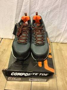 lot 55 image: Fila Mens Memory At Peak Athletic Shoes - Composite Toe - CastlerockBlack Size 11.5(M)  Customer Returns See Pictures