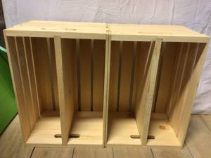 lot 56 image: Crates & Pallet 18 in. x 12.5 in. x 9.5 in. Divided Wood Crate Customer Returns See Pictures