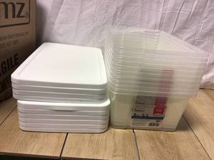 lot 61 image: HOMZ 1-Pair Clear Plastic Shoe Boxes Customer Returns See Pictures