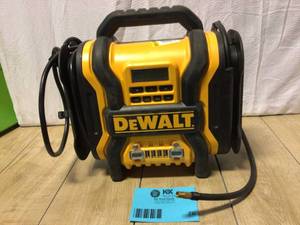 lot 70 image: DEWALT 1600 Peak Amp Portable Car Jump Starter with 120 PSI Digital Air Compressor and 500-Watt Inverter NOT TESTED Customer Returns See Pictures